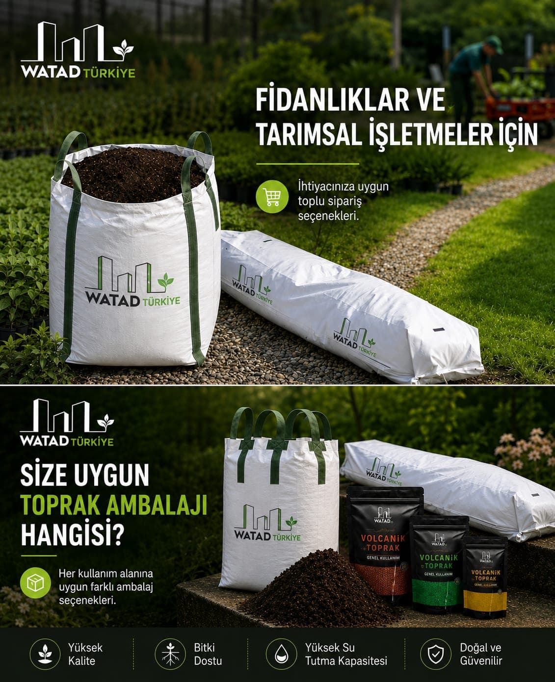 WATAD Volkanik Toprak ambalajları